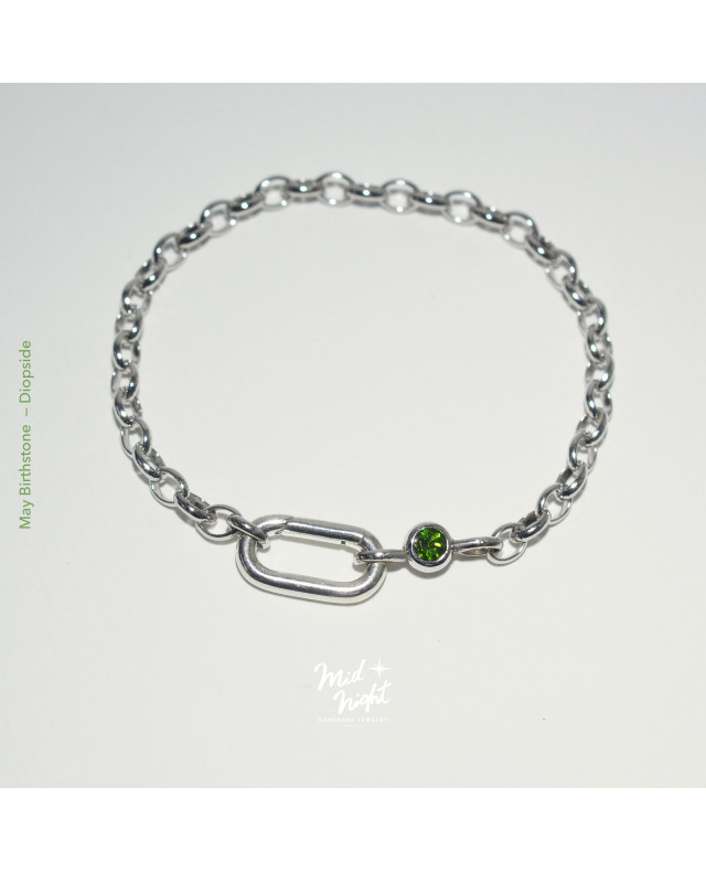 May Birthstone-Diopside Simple Bracelet